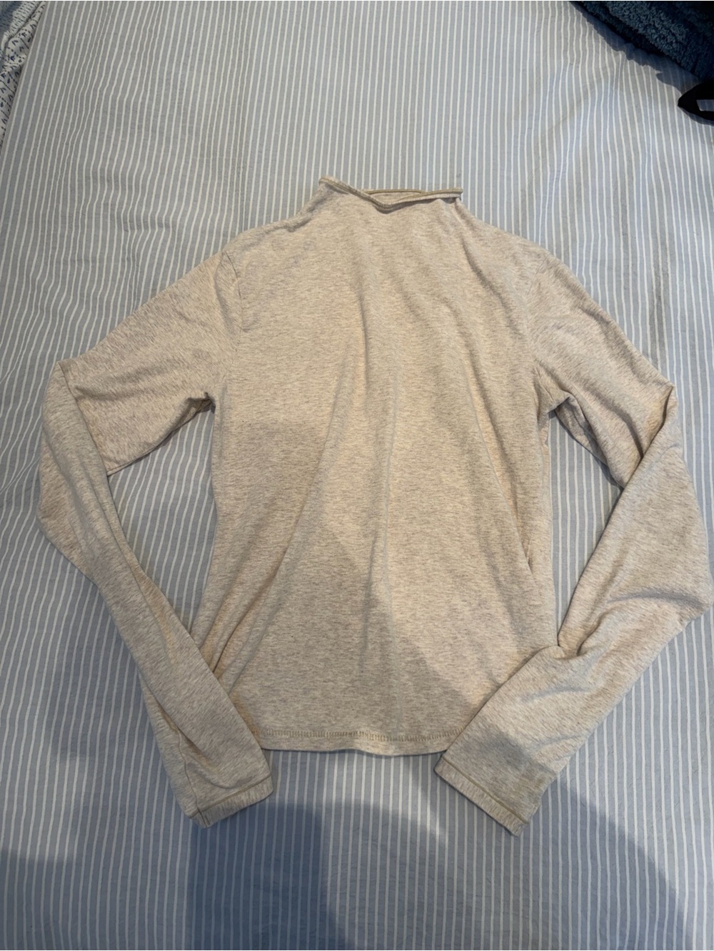 Skims Light Beige Long Sleeve Mock Neck Top